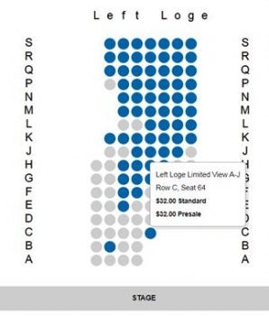 Seats marked with “Limited View” during purchase path